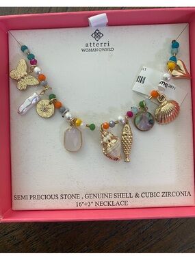 atterri Multi-Color Shell & Charm Necklace